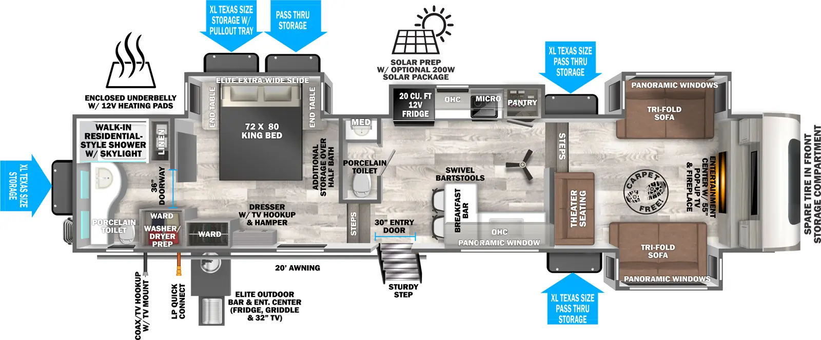 Heritage Glen Fifth Wheels 36FL Floorplan